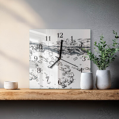 Quadrato orologio in vetro decorativo Acqua