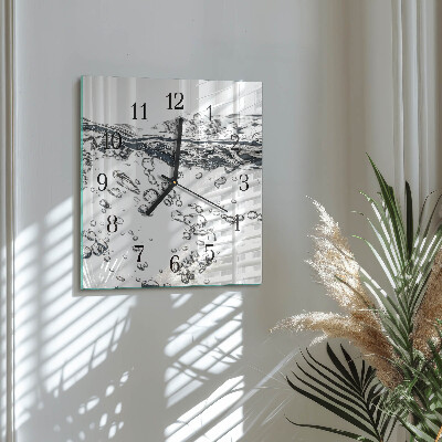 Quadrato orologio in vetro decorativo Acqua