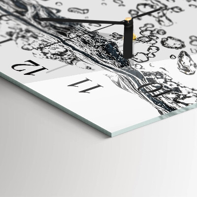Quadrato orologio in vetro decorativo Acqua