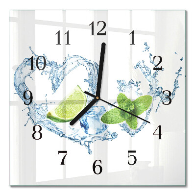 Orologio quadrato in vetro Menta
