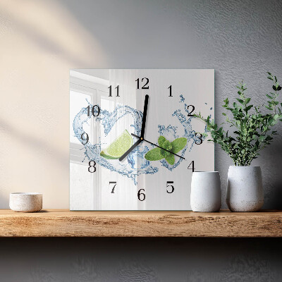Orologio quadrato in vetro Menta