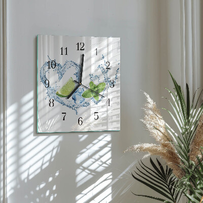 Orologio quadrato in vetro Menta