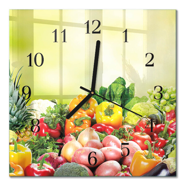 Quadrato orologio da parete Verdure