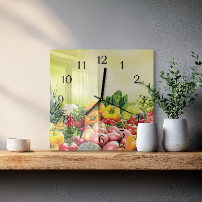 Quadrato orologio da parete Verdure