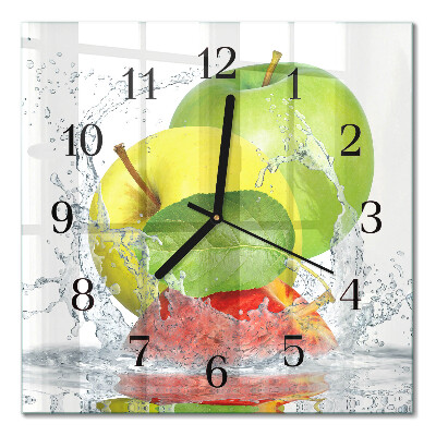Quadrato orologio in vetro decorativo Mela