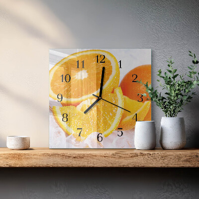 Orologio quadrato in vetro Arance