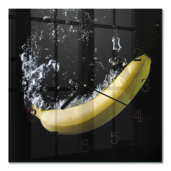 Quadrato orologio da parete Banana