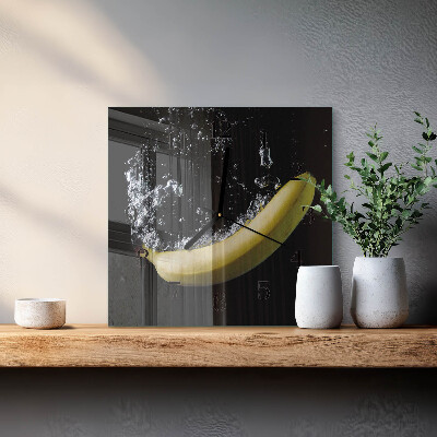 Quadrato orologio da parete Banana