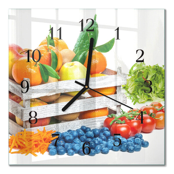 Quadrato orologio in vetro decorativo Verdure