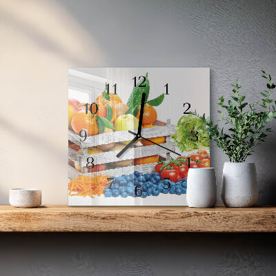 Quadrato orologio in vetro decorativo Verdure