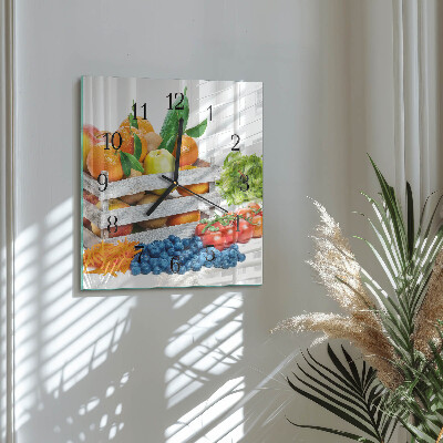 Quadrato orologio in vetro decorativo Verdure
