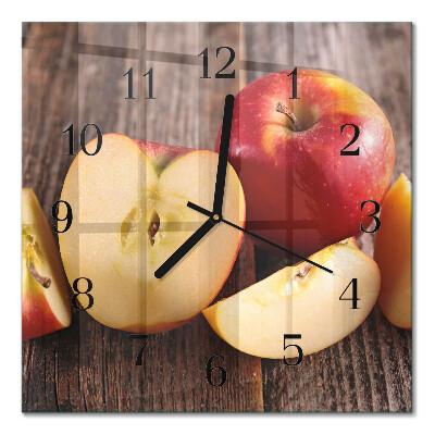 Quadrato orologio in vetro decorativo Mela