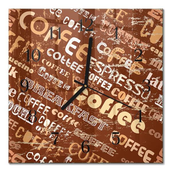 Orologio quadrato in vetro Caffè
