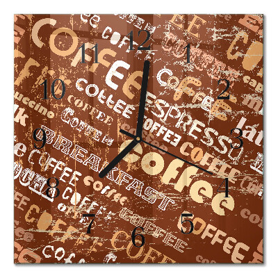 Orologio quadrato in vetro Caffè