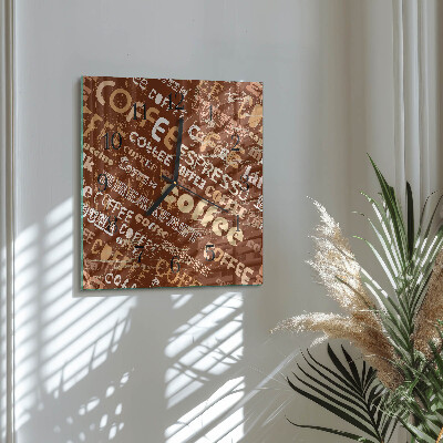 Orologio quadrato in vetro Caffè