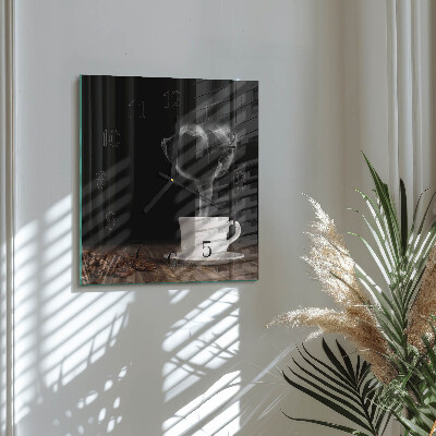 Quadrato orologio in vetro decorativo Caffè