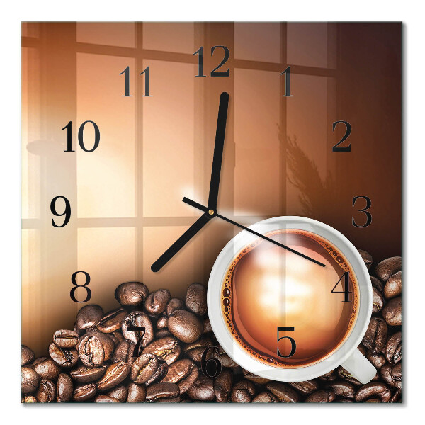 Quadrato orologio da parete Caffè
