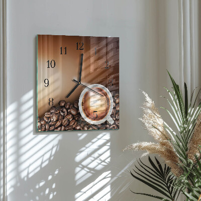 Quadrato orologio da parete Caffè