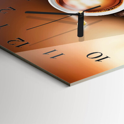 Quadrato orologio da parete Caffè