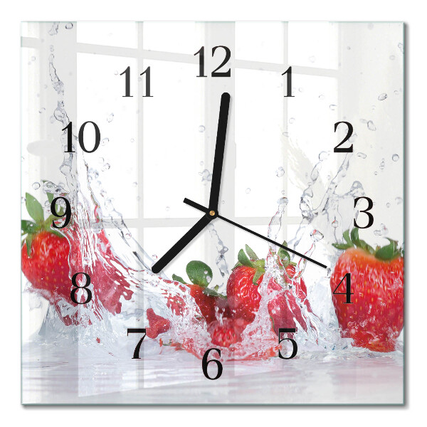 Orologio quadrato in vetro Fragola