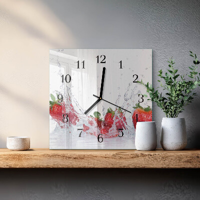 Orologio quadrato in vetro Fragola