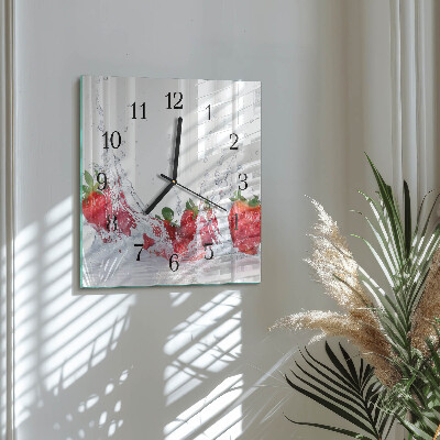 Orologio quadrato in vetro Fragola