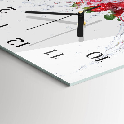 Orologio quadrato in vetro Fragola