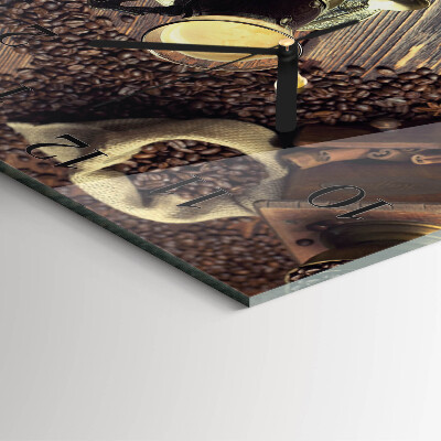Quadrato orologio in vetro decorativo Caffè