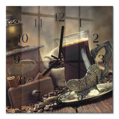 Orologio quadrato in vetro Caffè