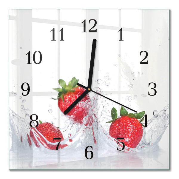 Quadrato orologio in vetro decorativo Fragola