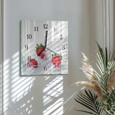 Quadrato orologio in vetro decorativo Fragola