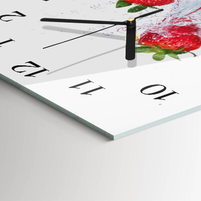Quadrato orologio in vetro decorativo Fragola