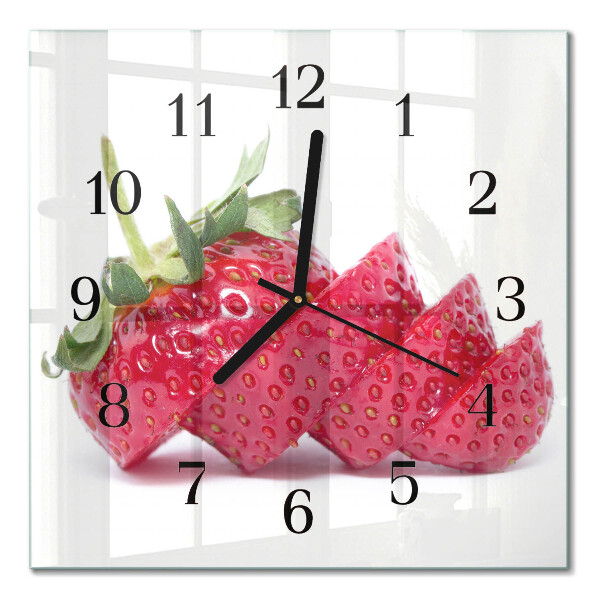 Quadrato orologio in vetro decorativo Fragola