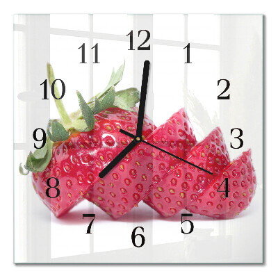 Quadrato orologio in vetro decorativo Fragola