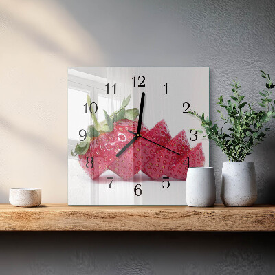 Quadrato orologio in vetro decorativo Fragola