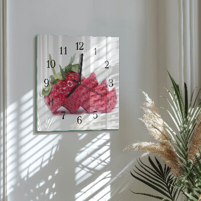 Quadrato orologio in vetro decorativo Fragola