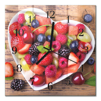 Orologio quadrato in vetro Frutta