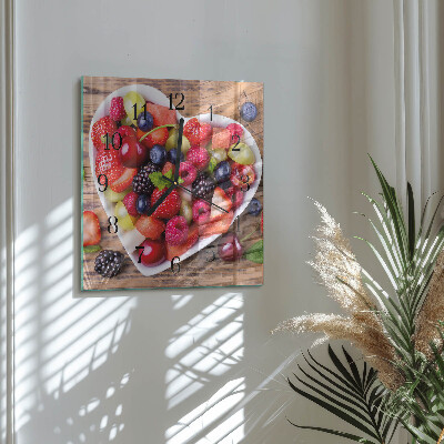 Orologio quadrato in vetro Frutta