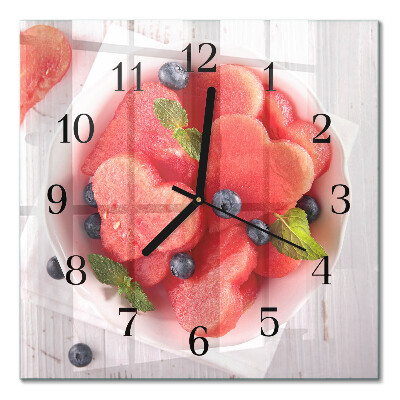 Quadrato orologio in vetro decorativo Cuore di anguria