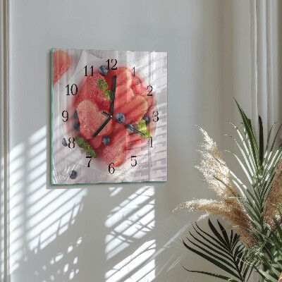 Quadrato orologio in vetro decorativo Cuore di anguria