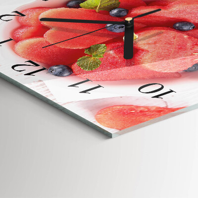 Quadrato orologio in vetro decorativo Cuore di anguria