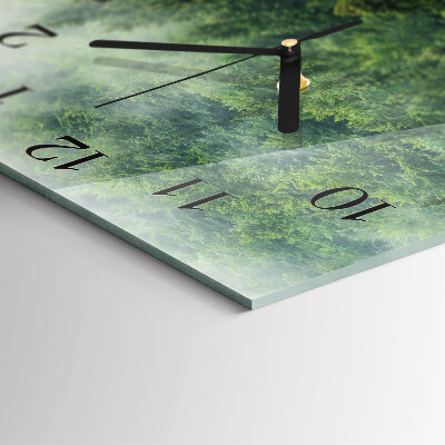 Quadrato orologio in vetro decorativo Foresta nebbiosa