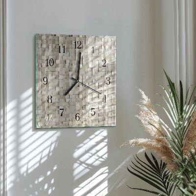 Quadrato orologio in vetro decorativo Mosaico in stucco