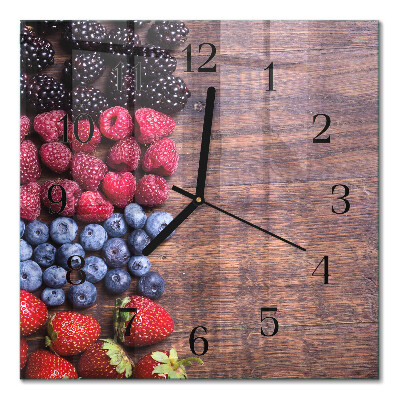 Orologio quadrato in vetro Frutti di bosco