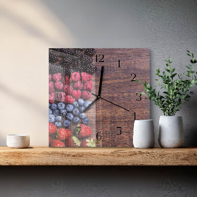 Orologio quadrato in vetro Frutti di bosco