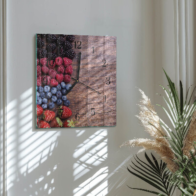 Orologio quadrato in vetro Frutti di bosco