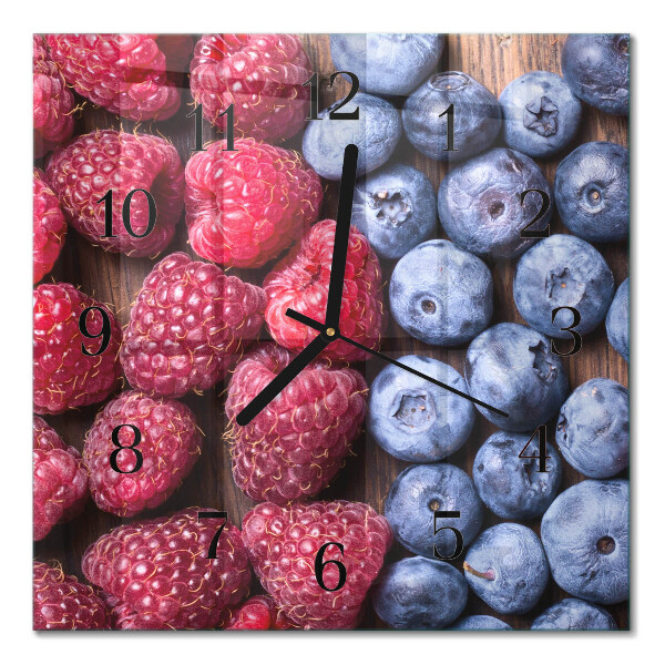 Quadrato orologio da parete Frutti di bosco