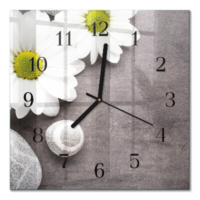 Orologio quadrato Fiori e pietre