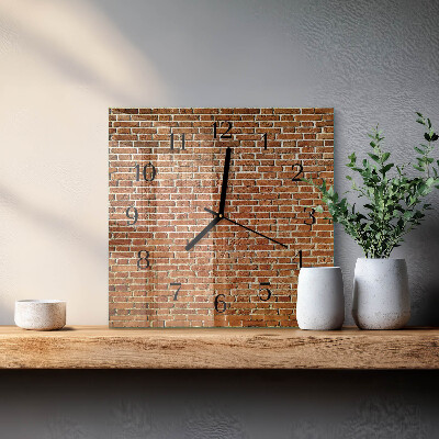 Quadrato orologio in vetro decorativo Mattone