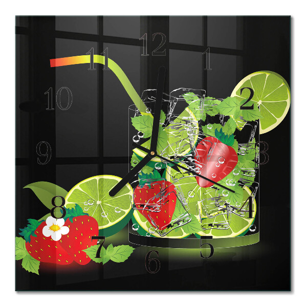 Orologio quadrato Fragola e lime